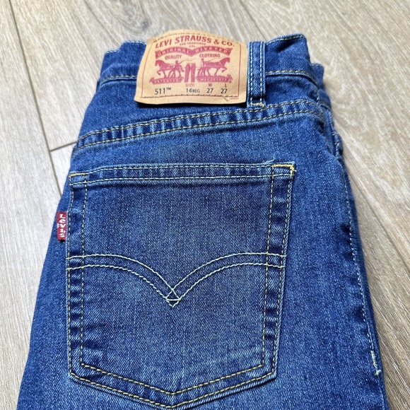 Levi's Other - Levi's Boys 511 Slim Fit Stretch Blue Denim Jeans 14 R 27x27 Pants Preowned